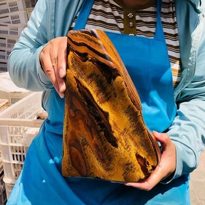 10.03LB Large Natural Tiger's Eye Stone Quartz Crystal Mineral Specimen Healing - Picture 1 of 15