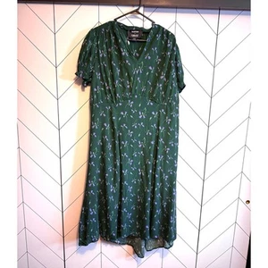 ModCloth X Collectif Women’s 18 Gwendolyn Fall Floral Tea Dress Green Purple New - Picture 1 of 9