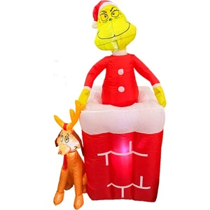 NEW Gemmy Grinch & Max Christmas Blow Up Inflatable Airblown LED Animated 111590 - Picture 1 of 12