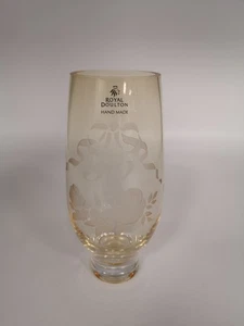 Royal Doulton 50th Anniversary Hand Made Amber Floral Glass Vase 21cm  B3  G795 - Picture 1 of 12