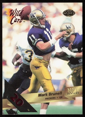Mark Brunell 1993 Wild Card 20 Stripe #135 - Green Bay Packers - Image 1 of 2