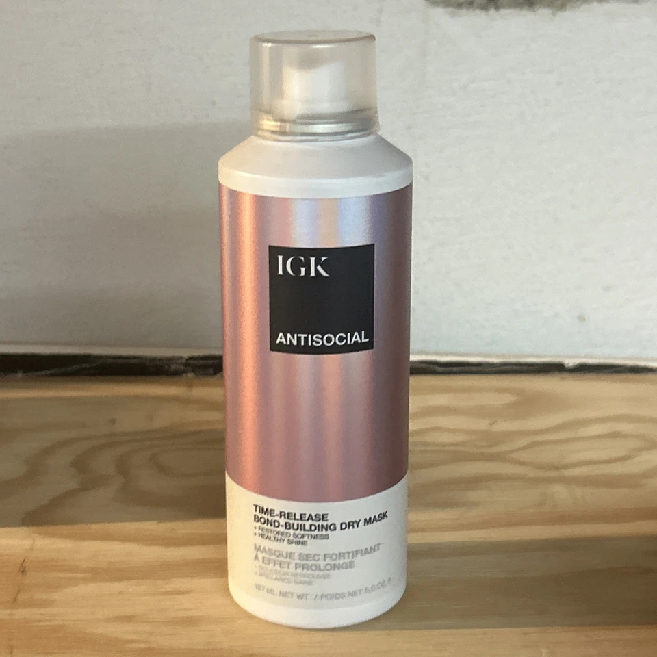 Máscara de cabello seco IGK Antisocial Time Release Bond Building 5 oz restaurar suavidad  Foto 1 de 1