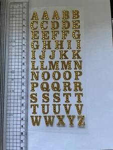 Gold Rhinestone Letter Stickers, Art & Craft, Brand New - Picture 1 of 5