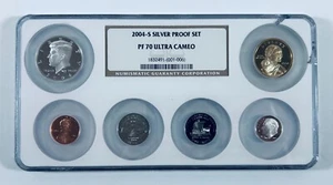 2004-S Silver Proof 5-Coin Set NGC PF70 Ultra Cameo (DAMAGED HOLDER) - Picture 1 of 3