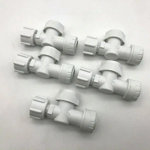 5 x Polyplumb 15mm x 1/2" straight swivel service valves in white PB6515 - Picture 1 of 3