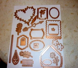 Hearts and Flowers Theme Set of Metal Die Cuts- Crafting - Picture 1 of 5