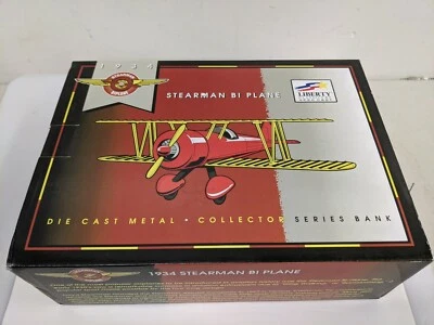 Avión de metal fundido a presión: 1934 Stearman Bi-Plane (banco serie coleccionista) N354 Foto 1 de 3