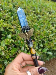 Crystal Magic Wand Scepter (11") Wizard Witch Halloween (Natural Crystal) - Picture 1 of 12