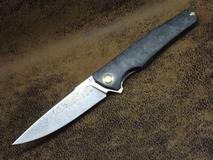 A. Cheburkov navaja exclusiva cuchillo plegable inoxidable damasco 61-HRC carpeta - Imagen 1 de 11