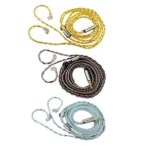 3 Piece Eartips 8 Core Braided Cable 2 Pin 3.5mm for KZ 0.78mm Dia Soft - Picture 1 of 12