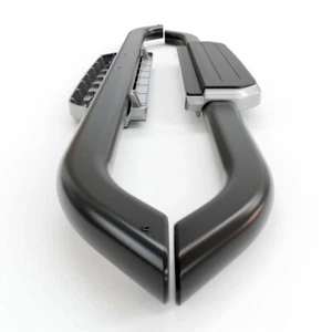 Defender 90 2020 + L663 Genuine HAWKE Running Boards Side Steps Black Silver - Picture 1 of 9
