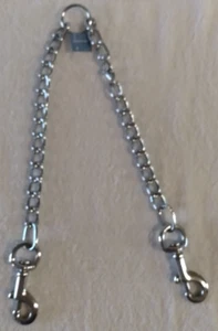 Metal Double Dog Leash 12" Durable Dog Chain Dual Pet Dog Walking - Picture 1 of 5