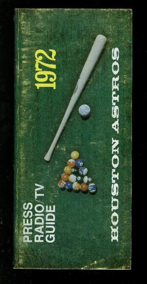 Baseball Media Press Guide Houston Astros 1972 Astrodome - Image 1 of 1