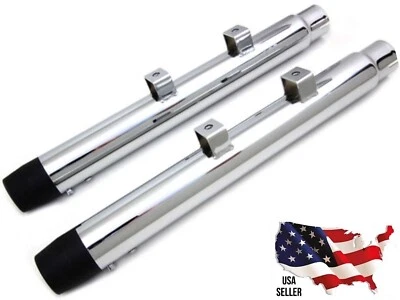 Chrome Mufflers Drag Pipes Harley Sportster Seventy Two SuperLow Iron Low XL1200 - Image 1 of 4