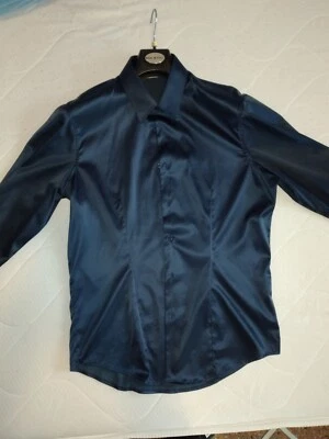 Camicia uomo slim "Naracamicie" - in tessuto tecnico - colore blu navy - tg L - Immagine 1 di 4