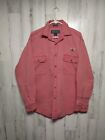 Pacific Crest Men's Medium Red Embroidered Trail Cloth Button Up Shirt Red