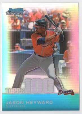 2010 BOWMAN CHROME TOPPS 100 REFRACTOR /499 JAYSON HEYWARD DODGERS R62 - Image 1 of 2