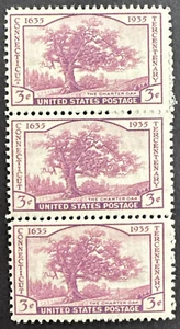 US 1935 Scott #772 Block of 3 MNH OG Connecticut Charter Oak Tree - Picture 1 of 2