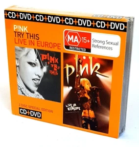 PINK Try This / Live In Europe 2008 Australian CD + All Region PAL DVD Set NEW - Picture 1 of 2