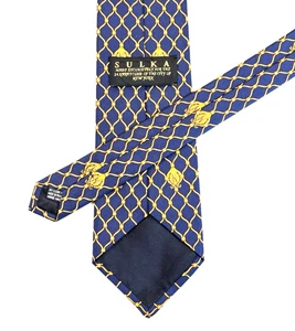 Corbata de seda francesa Sulka vintage hecha exclusivamente para 24 quilates Club NYC 4"x56" usada en excelente estado - Imagen 1 de 4