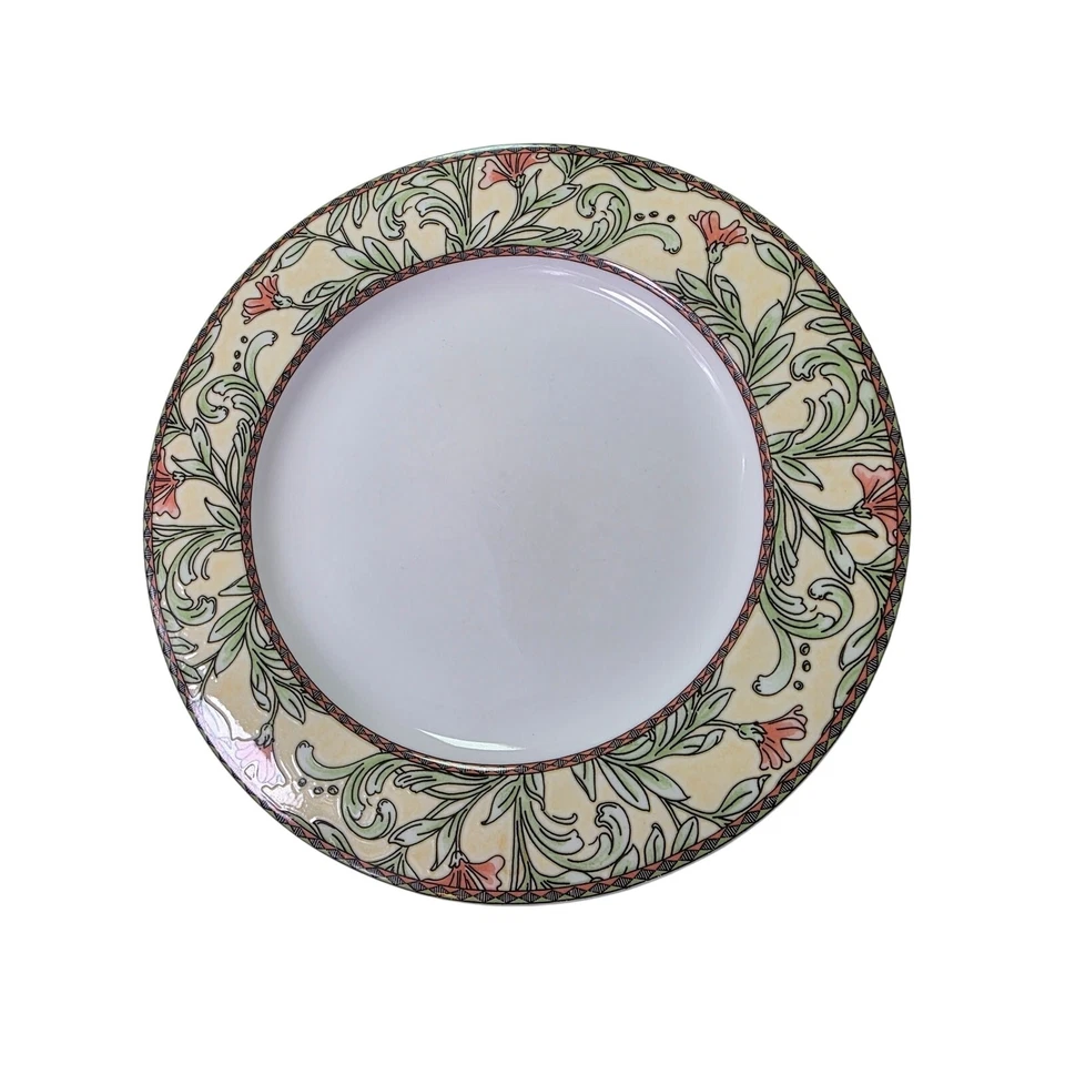 Set of 4 Vintage ONEIDA Table Trends Eden Yellow Floral Stoneware Dinner Plates - Image 1 of 4