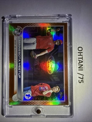 2022 Topps cromo Shohei Ohtani y Kenta Maeda refractor naranja/75 #122 primera Foto 1 de 2