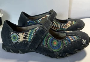 RIEKER Antistress Estelle Colibri Pazifik Mary Jane Schuhe Größe 38 US 7,5 Pfau - Bild 1 von 13