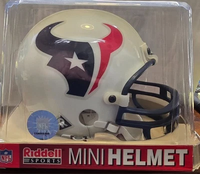 休斯顿德州人迷你头盔白色里德尔NFL橄榄球罕见复古 — 第 1/2 张图片