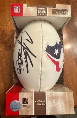 Andre Johnson #80 Hall of Fame WR - Autographed Houston Texans Logo Football - Image 1 of 4