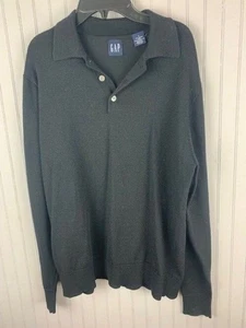 Gap Size S Mens Sweater Merino Wool Black Long Sleeve Button Neckline - Picture 1 of 3
