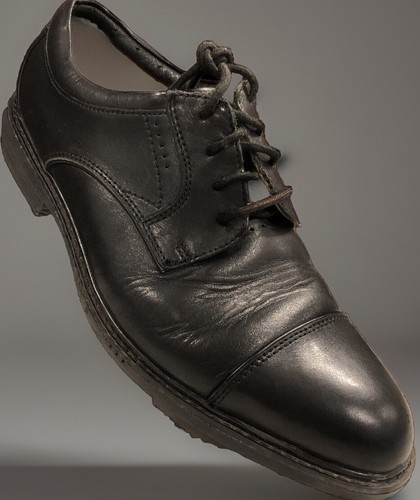 Scarpe eleganti Oxford Clarks taglia 8 5 W nere in pelle punta a cappuccio comode