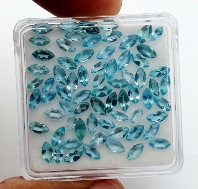 Natural Apatite Marquise Cut Loose Gemstone Lot 76 Pcs 2*4-2.50*5 MM 10 CT - Image 1 of 4