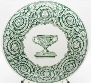 Spode Archive Collection Warwick Vase Green Cake Plate 9 3/4" England EUC - Picture 1 of 5