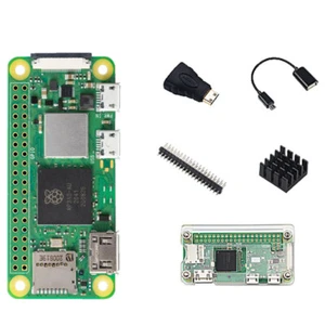 Raspberry Pi Zero 2 W Kit Board Case Heatsink Pin Header HDMI OTG Cable - Afbeelding 1 van 6