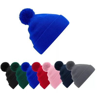 Beechfield Enfants Filles Garçons Tricoté Pom Souple Acrylique Bonnet de Ski - Photo 1/2