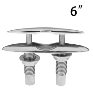 6" Boat Dock Neat Cleat Double Deck Push Pull 316 Stainless Steel Marine Bollard - Picture 1 of 8