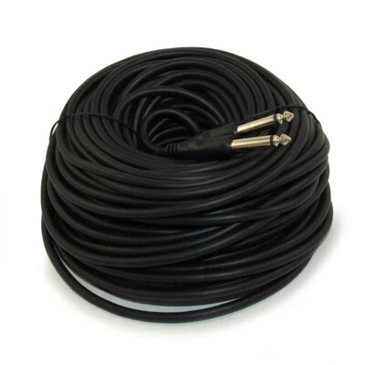 MY CABLE MART 100ft 1/4inchinch MONO (TS) Guitar Cable Male to Male 28AWG Nickel Plated
