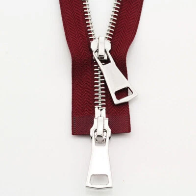 1PC Metal Zipper Open Ended Double Slider Zip Two-Way Zip DIY Jacket Coat Sewing - Image 1 of 4