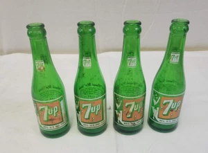 ONE - Vintage 7-Up Glass Bottle Green ACL Duraglas NAPOLEON, OHIO Fresh Up 7 oz - Picture 1 of 9