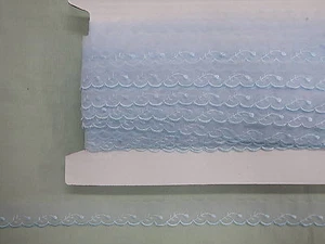 Embroidered Organza Lace Blue No 8 X 68 mts - Picture 1 of 1