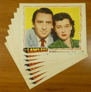 Original Vintage 1950 The Lawless Macdonald Carey Movie Lobby Card Full Set - Picture 1 of 10