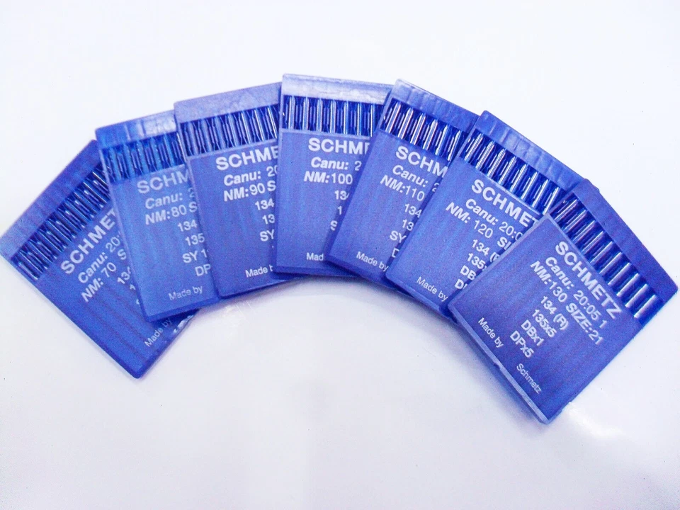 CARTINA DA 10 AGHI SCHMETZ 134 (R) 135x5 SY 1955 DPx5 MACCHINA CUCIRE INDUSTRIA