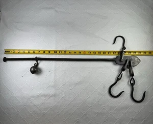 Antike Werkzeuge Schieber Balance Gewicht hängende Stangenwaage 27". - Bild 1 von 9