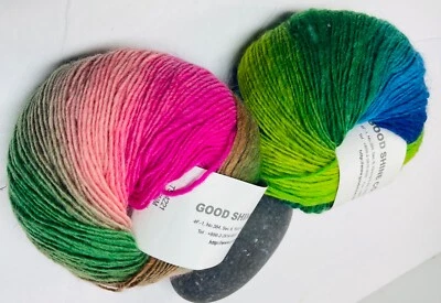Good Shine Wool Yarn Lot of 2 Variegated Single Ply Thick N Thin New - Image 1 of 4