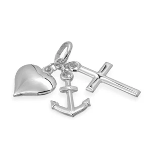 ECHT 925 Silber Anhänger Glaube Liebe Hoffnung Geschenk Halskette Kette Schmuck - Bild 1 von 16