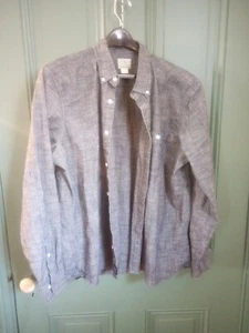 LL BEAN Mens XL-REG 519221 Blue Gray Denim Button Up Long Sleeve Cotton Shirt - Picture 1 of 5