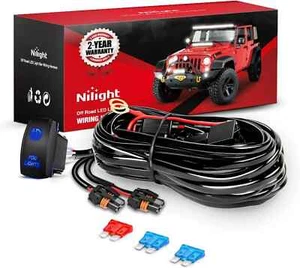 16AWG Fog Light Wiring Harness Kit 12V Heavy Duty 5PIN Rocker Switch Relay - Picture 1 of 7