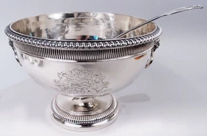 Paul Storr Punchbowl Ladle Neoclassical Centerpiece Bowl English Sterling Silver - Picture 1 of 14