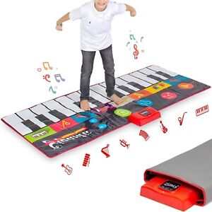 Giant Piano Mat 6ft x 2ft Musical Keyboard Piano Playmat Colour Coded Keys