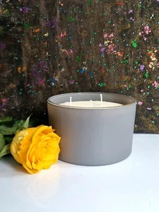 Candela in cera di soia porata a mano eco-friendly barattolo grigio candela regalo idea decorazione casa - Foto 1 di 6